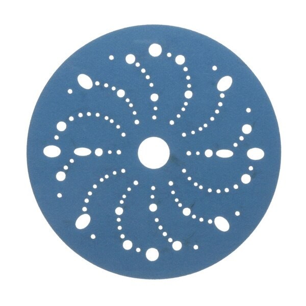 3M Hookit Blue Abrasive Disc 321U, 36180, 6 in, 320 grade, Multi-hole