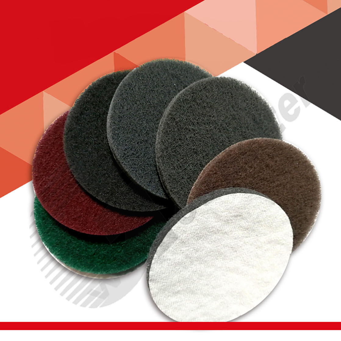 3″~7″ Nylon Fiber Scouring Pads Hook & Loop Abrasive Cleaning Pad 240~3000 Grit