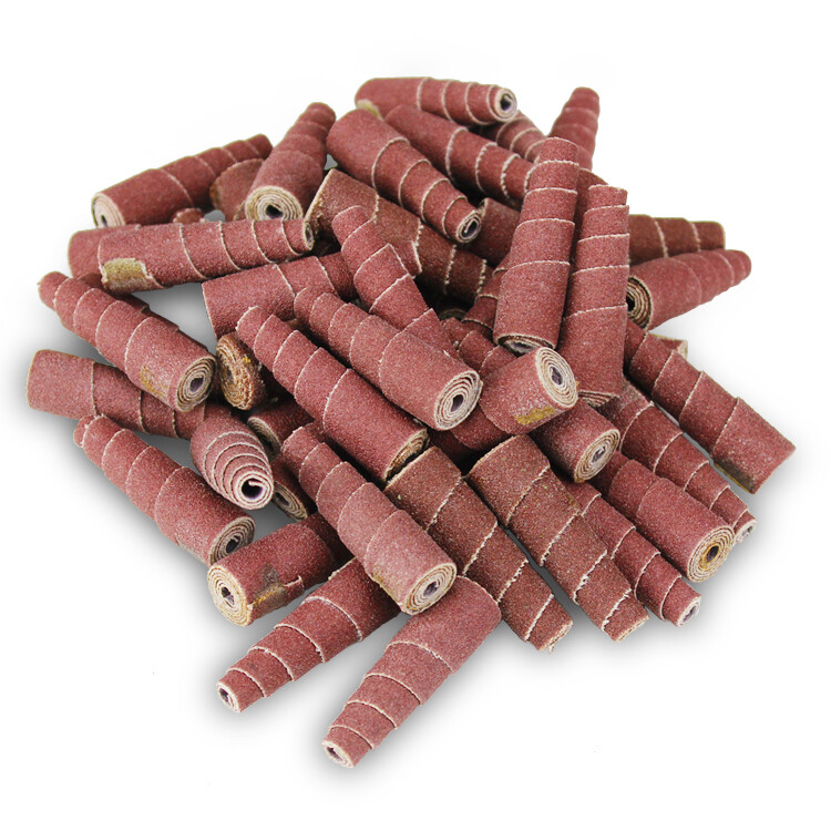 1/2″ x 1.5″ x 1/8″ Aluminum Oxide Abrasive Cartridge Roll, Full Taper – 50 Pack