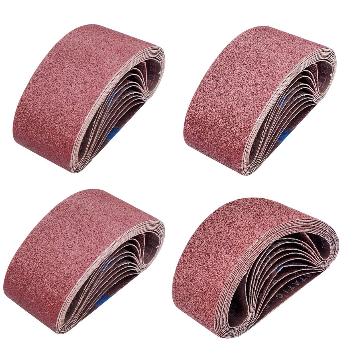 20 PCS 2.5 Inch X 14 Inch Abrasive Sanding Belts – 5 Each of 40 80 120 240 Grit