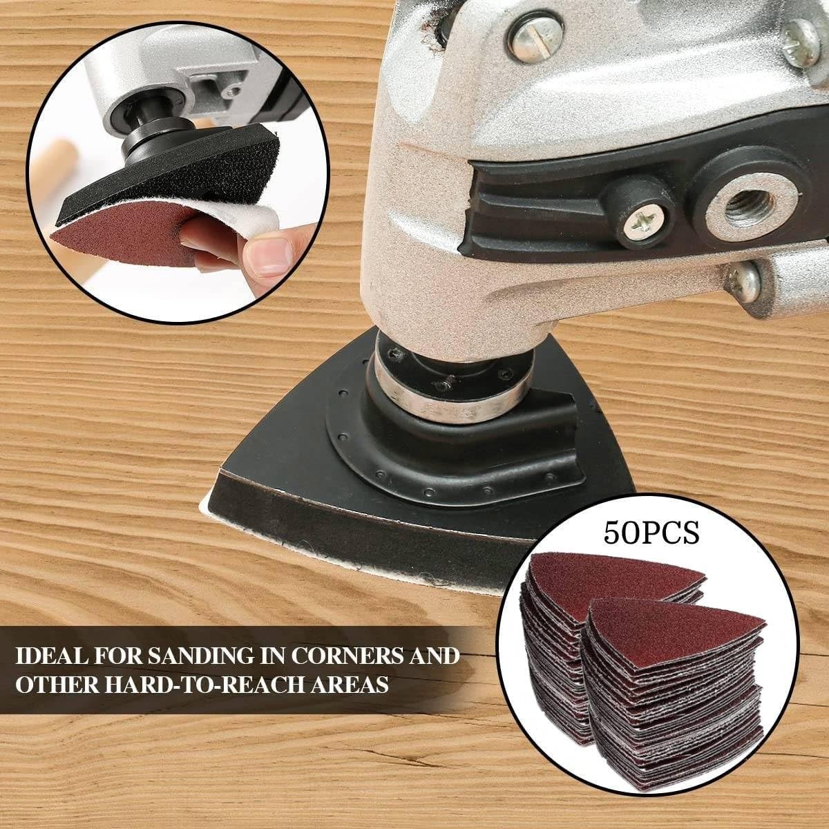 104Pcs Oscillating Tool Sanding Pad Kit, 2Pcs Multitool Sanding Pads and 2Pcs…