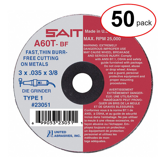 Sait 23070 4″ x .035″ x 3/8″ A60T Metal Cut-Off Wheel (50Pack)