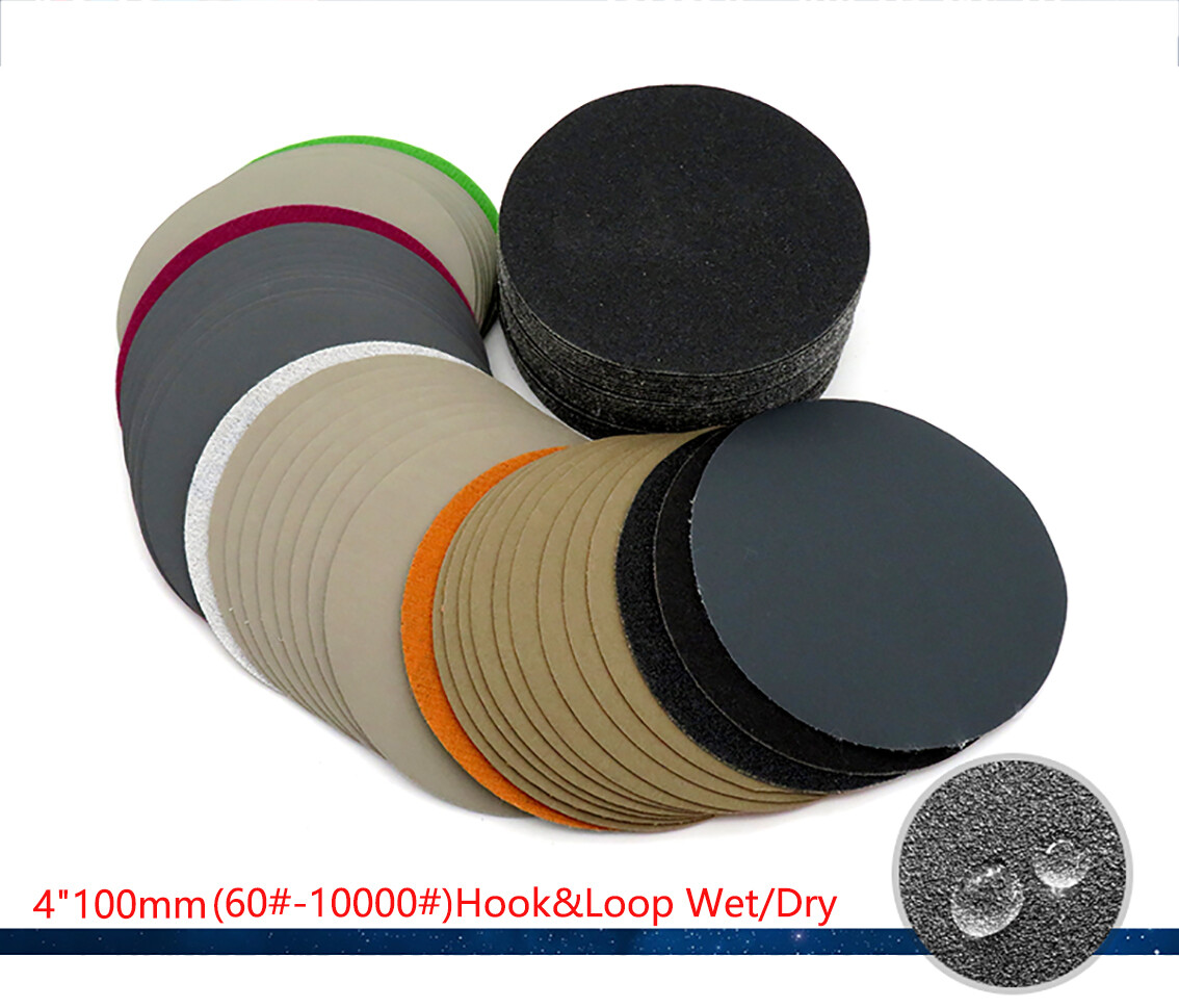 4″(100mm) Hook&Loop Wet/Dry Sanding Disc Sandpaper 996A 60-10000# Grit Polishing