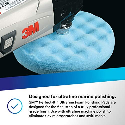 3M 0570Perfect It Ultrafine Foam Polishing Pad Double Sided Inches, Blue 8