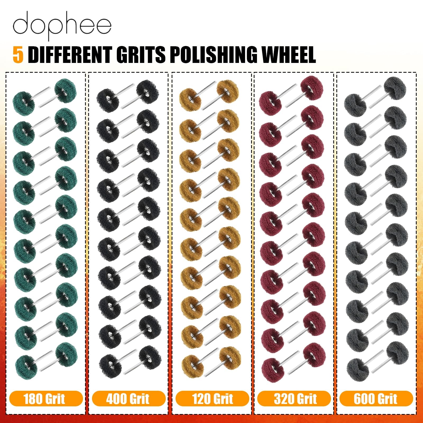 100Pcs Mini 25mm/1″ Scouring Pad Abrasive Buffing Wheels