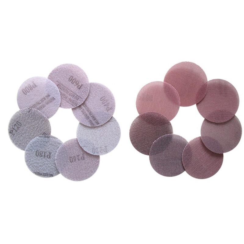 75mm 3” Dust-Free Sanding Discs Hook and Loop Mesh Sand Paper Pads 80-1000 Grit