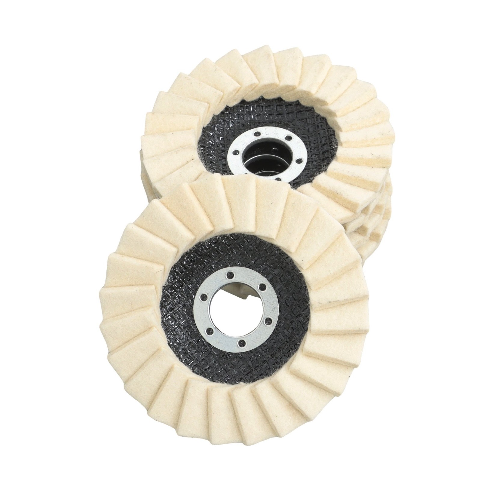 8 Pcs Wool Polishing Wheel Disc Set with 4.5 X 7/8″ Buffing Wheel and Compound