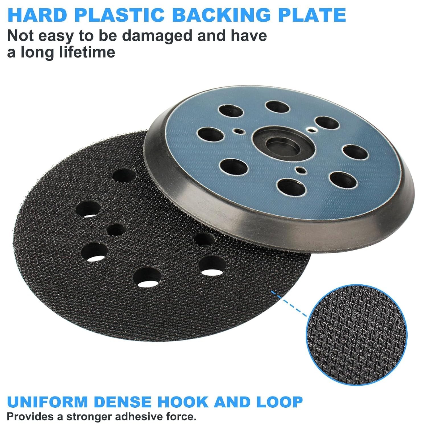 2 Pack 5 Inch 8 Hole Hook & Loop Replacement Sander Pad for 5″ Bosch ROS20VS