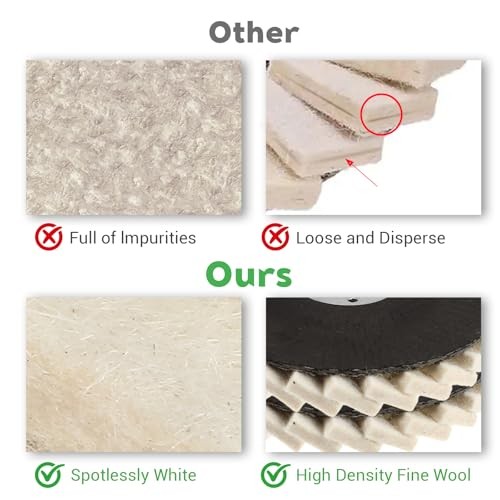 10 Pack Wool Felt Flap Disc Abrasives 4-1/2″ x 7/8″ Thicken Arbor Kit Buffing