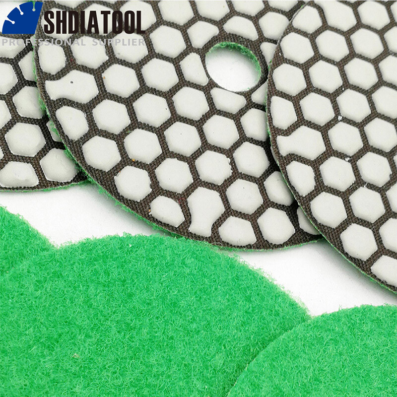 7pcs 4″/100mm Diamond Dry Sanding Disc Flexible Polishing Pads For Granite