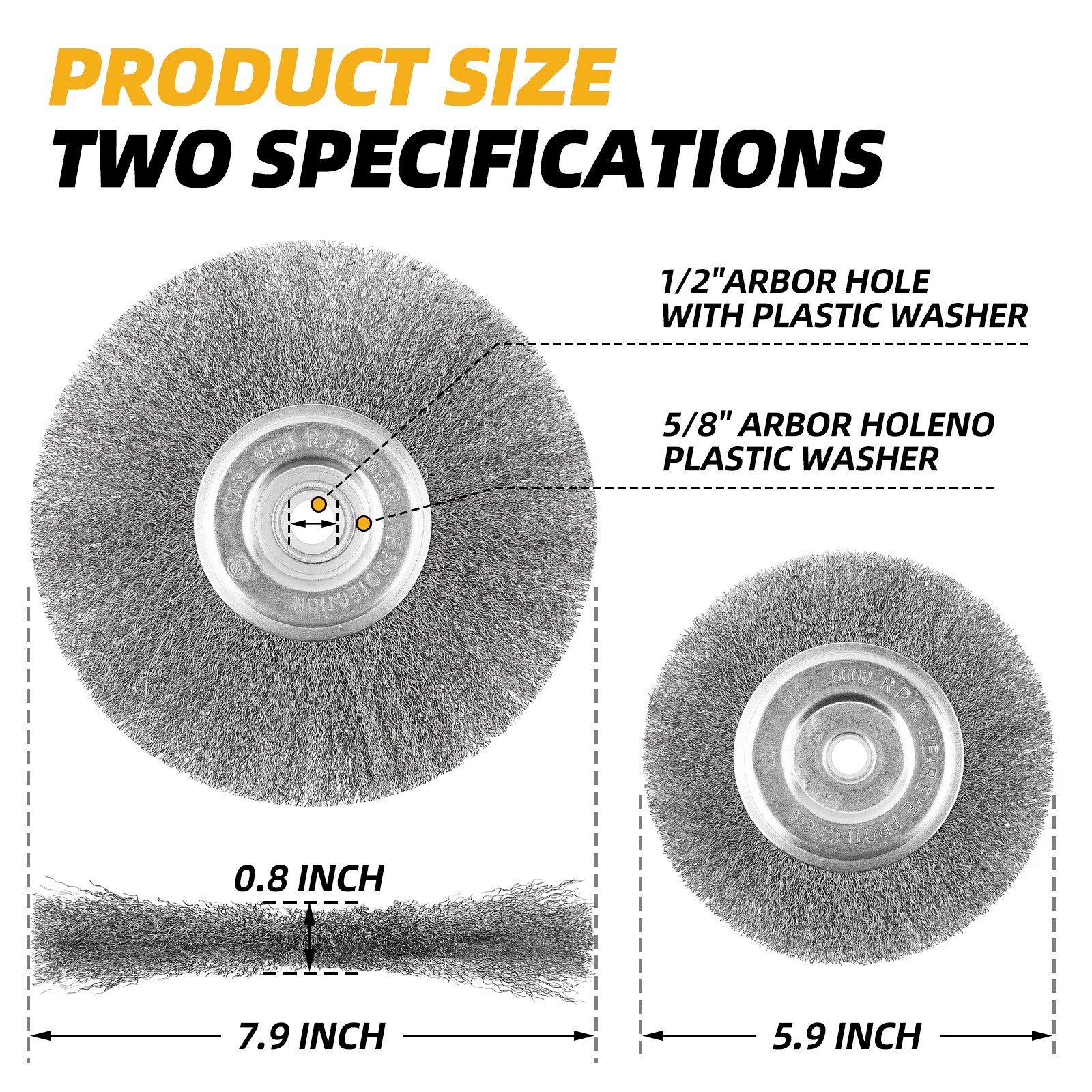 8″ Inch Wire Wheel for Bench Grinder – USA Seller – Free Shipping
