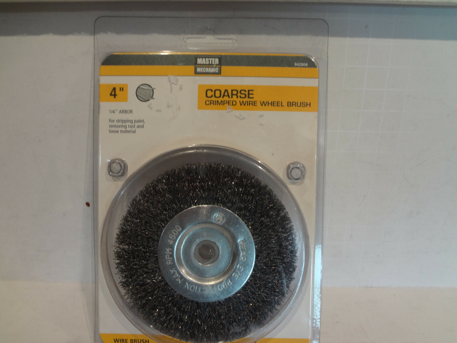 Master Mechanic 4″ COARSE Crimped Wire Wheel Brush #842804