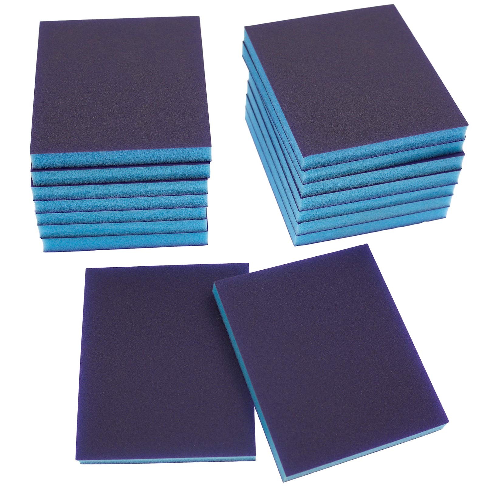 16Pcs Sanding Sponge, 220 Grit Washable Sponge Sand Blocks, Wet and Dry Sandi…