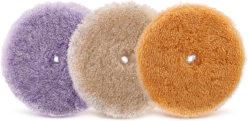 Wool Buffing Polishing Pads, 3Pcs 5″ (125mm) Coarse Medium 5 inch (125mm)
