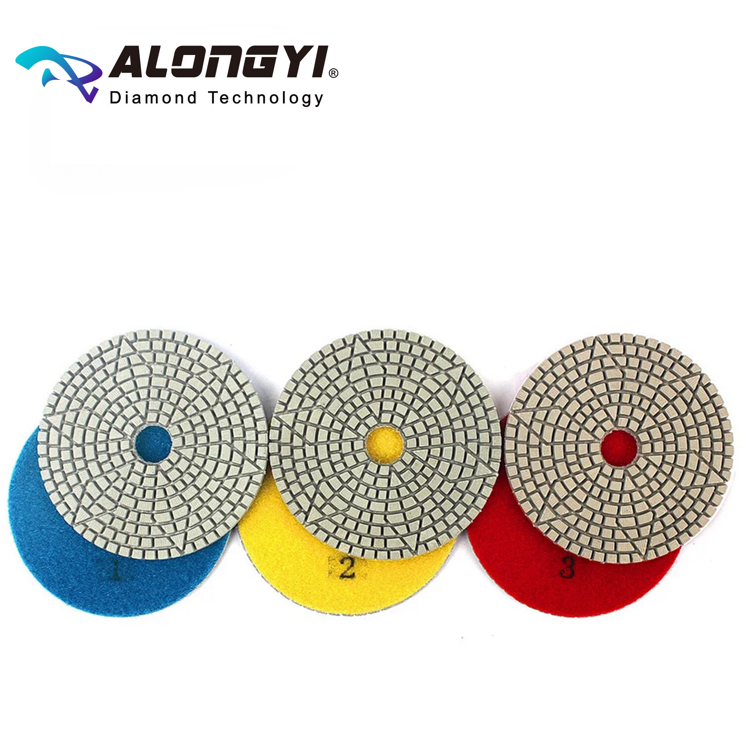 100mm 3pcs 3 Step Diamond Polishing Pads 4 Inch Granite Marble Tile Grinding