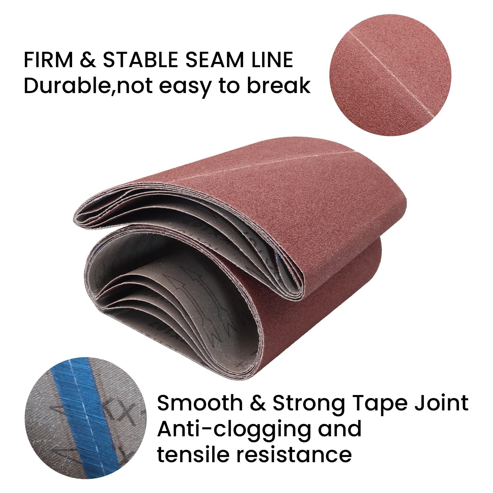 10 PCS 8×19 Inch Floor Sanding Belts 80 Grit Aluminum Oxide EZ 8 Drum Sander