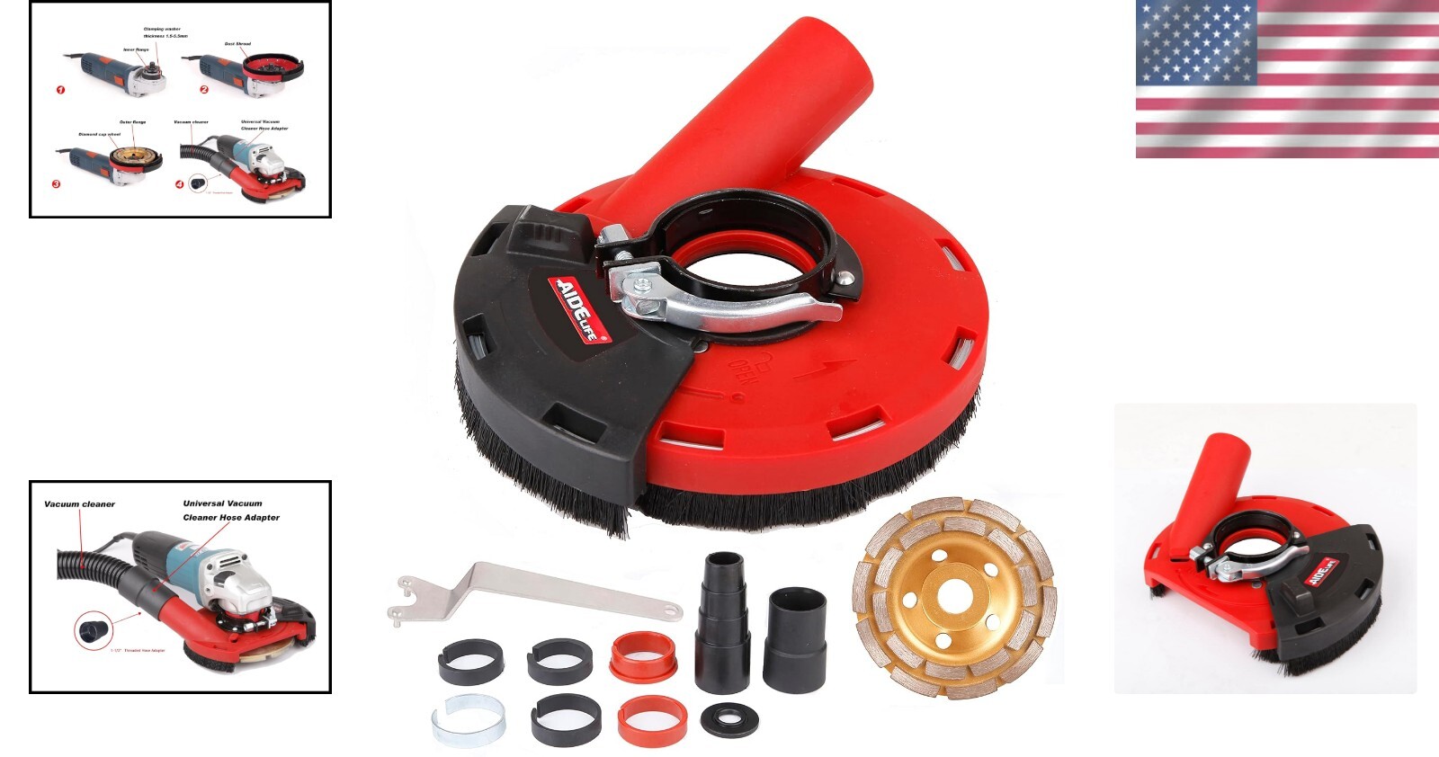 Professional Dust Shroud for 115/125mm Angle Grinders + Diamond Cup Wheel 125mm