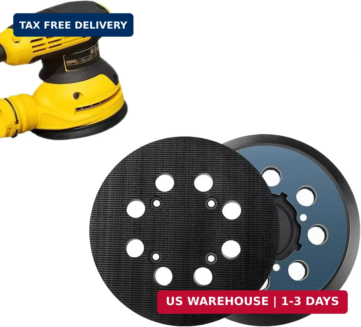 2 Pack 5 inch 8 Hole Hook and Loop Replacement Sanding Pad | DeWalt DWE64233 & N