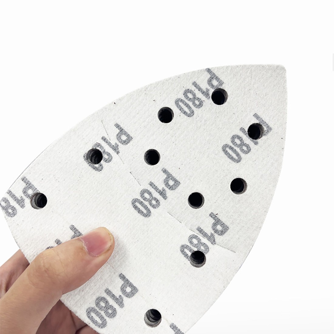 P40-P320 Sanding Sheets Hook&Loop Triangle Palm Sander Pads Sandpaper 11 Hole