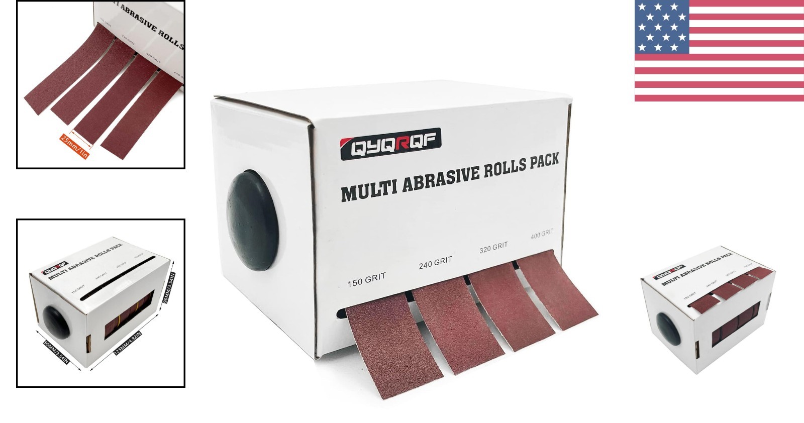 Versatile 4-Grit Sandpaper Roll Set for Woodworking & Automotive Projects – 6m