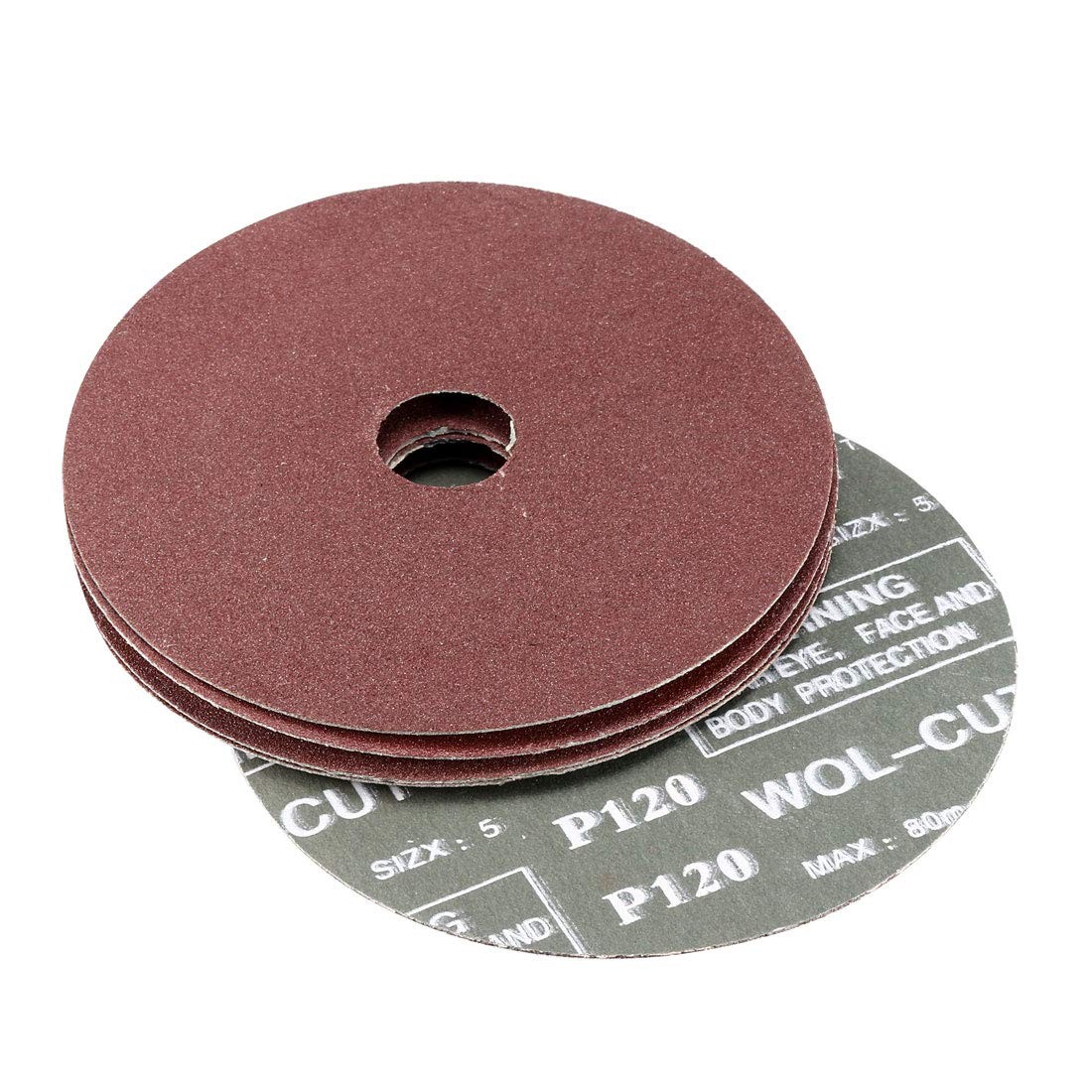 uxcell 5-Inch x 7/8-Inch Aluminum Oxide Resin Fiber Discs, Center 120 Grit