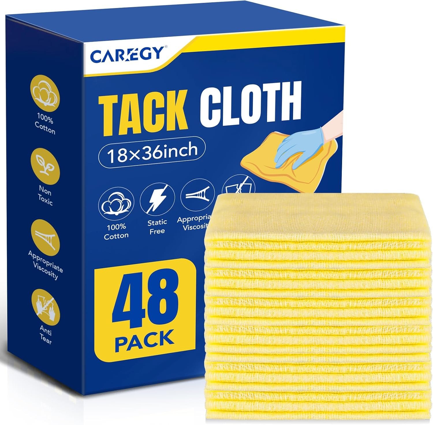144Pcs Tack Cloth for Removing Dust from Woodworking, Sanding Particles, Clean &