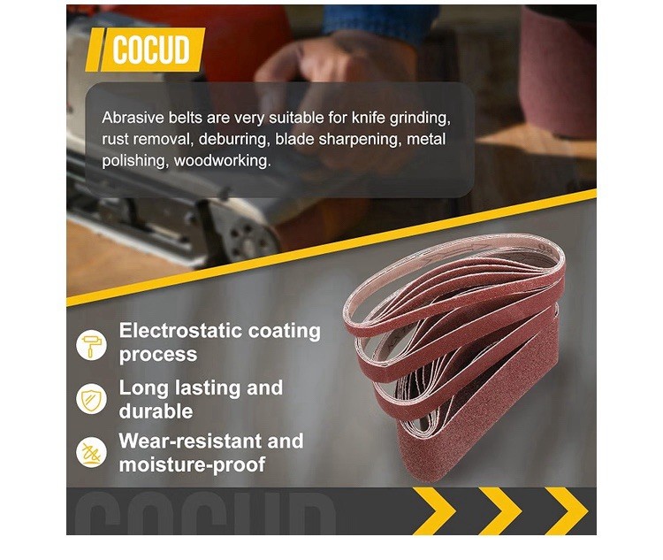 10 PCS 6 x 48inch Sanding Belts 120Grit Aluminum Oxide Sander Paper for Metal