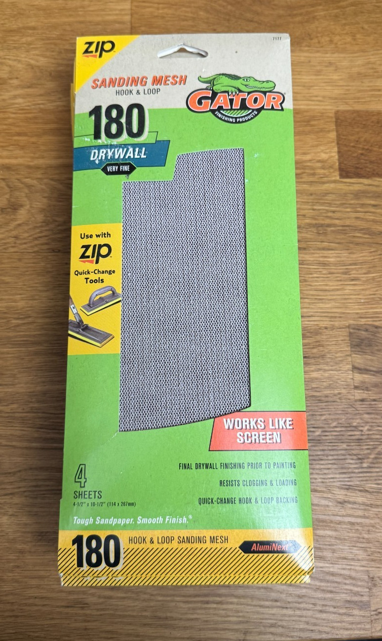 Gator 7177 Very fine 180 -Grit Screen Sandpaper 4.5-in W x 10.5-in L (4-Pack)