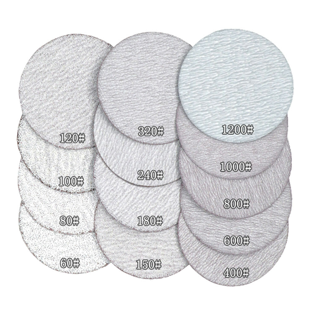 2 inch Hook & Loop Sanding Disc 50mm White Sandpaper Pads Orbital 60-1200 Grit