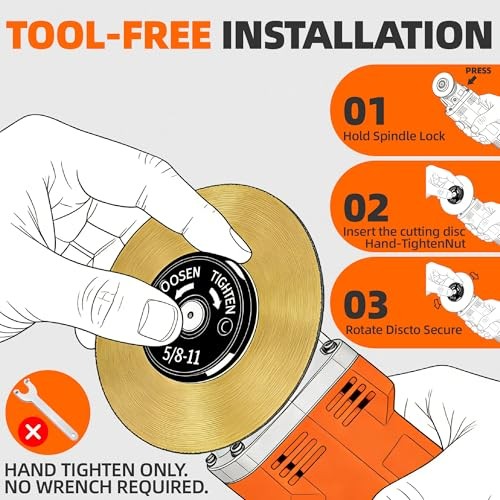 2-Pack 5/8″-11 Angle Grinder Flange Nuts, Tool-Free Quick Release Self Locking