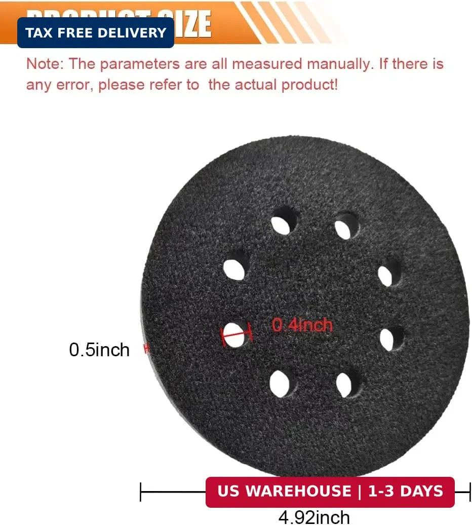 5 Inch 8 Hole Hook and Loop Backing Pad Protector – Multi-Hole Pad Saver for Ran