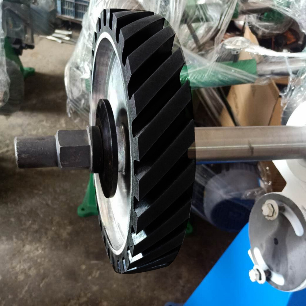 6″ 8″ 10″Rubber Serrated Sand belt Contact Wheel Grinding Polishing 6206 Bearing