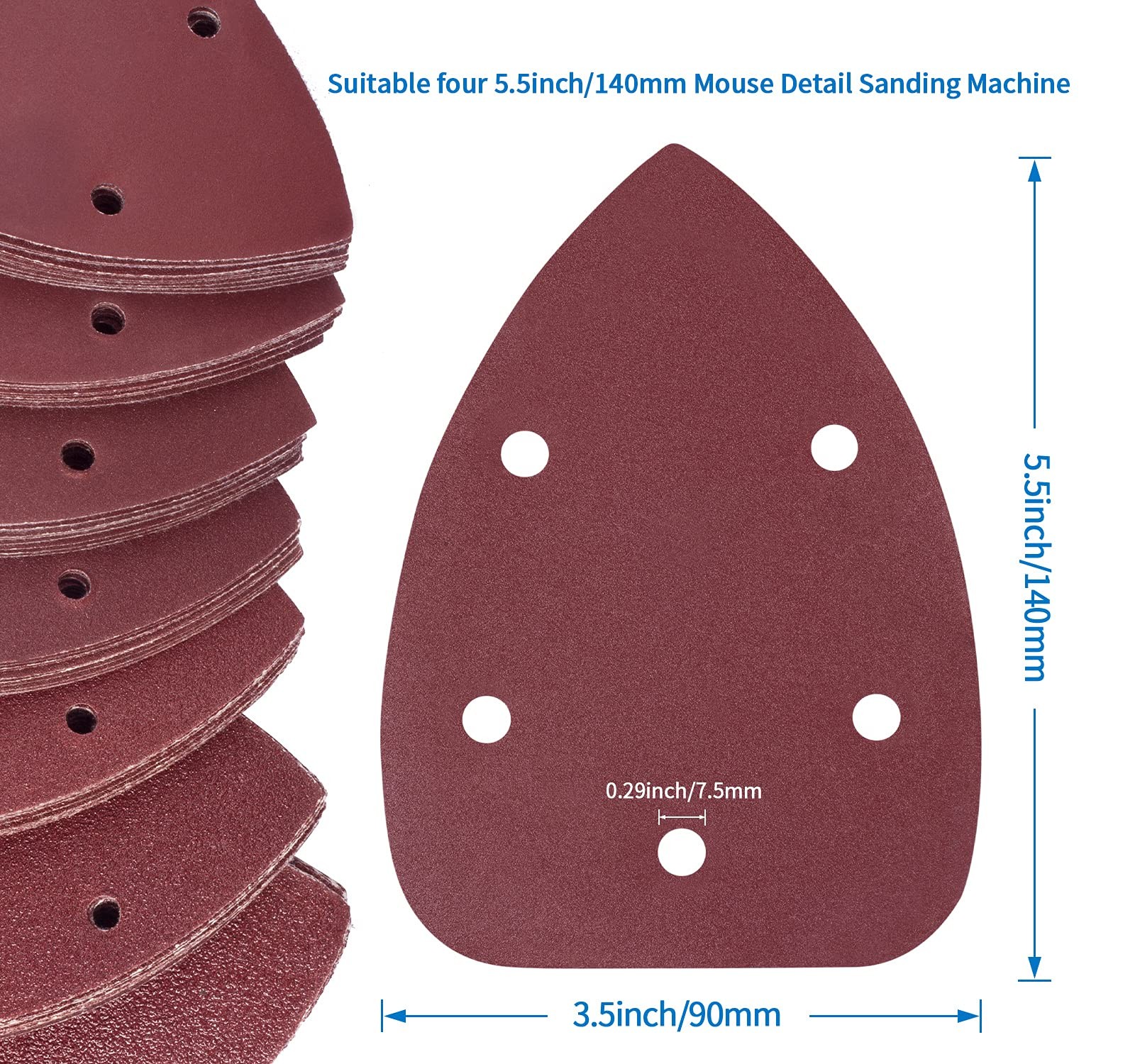 MIDO PROFESSIONAL ABRASIVE 84 PCS Mouse Detail Sander Sandpaper 140mm*90mm