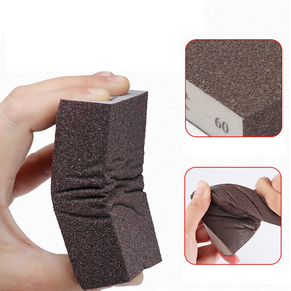Sponge Sand Blocks Wet Dry Square Polishing Sanding Blocks 80-1000 Grit Metric