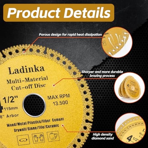 4-Pack 4-1/2 Inch Electro Plated Diamond Grinding Wheel – Heavy Duty