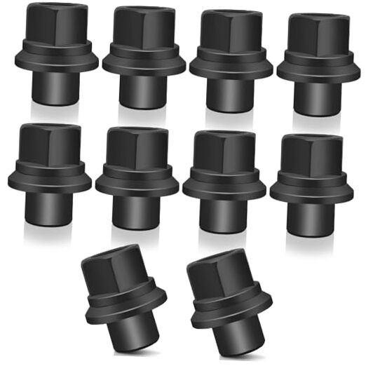 Pcs of Two Piece 19mm Sleeve Flanged M22x1.5 Wheel Nuts, 33mm Hex, Carbon 10