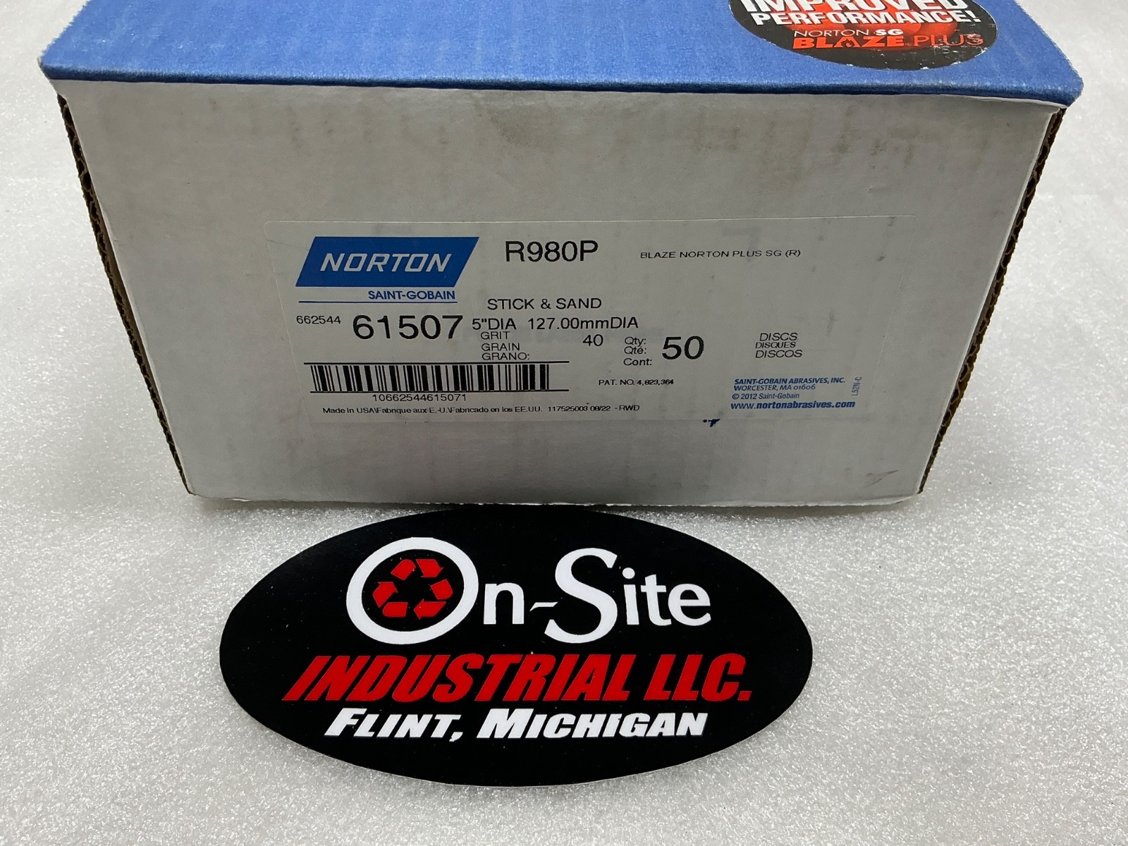 NORTON SAINT-GOBAIN R980P 61507 5″ STICK & SAND DISCS BOX OF 50