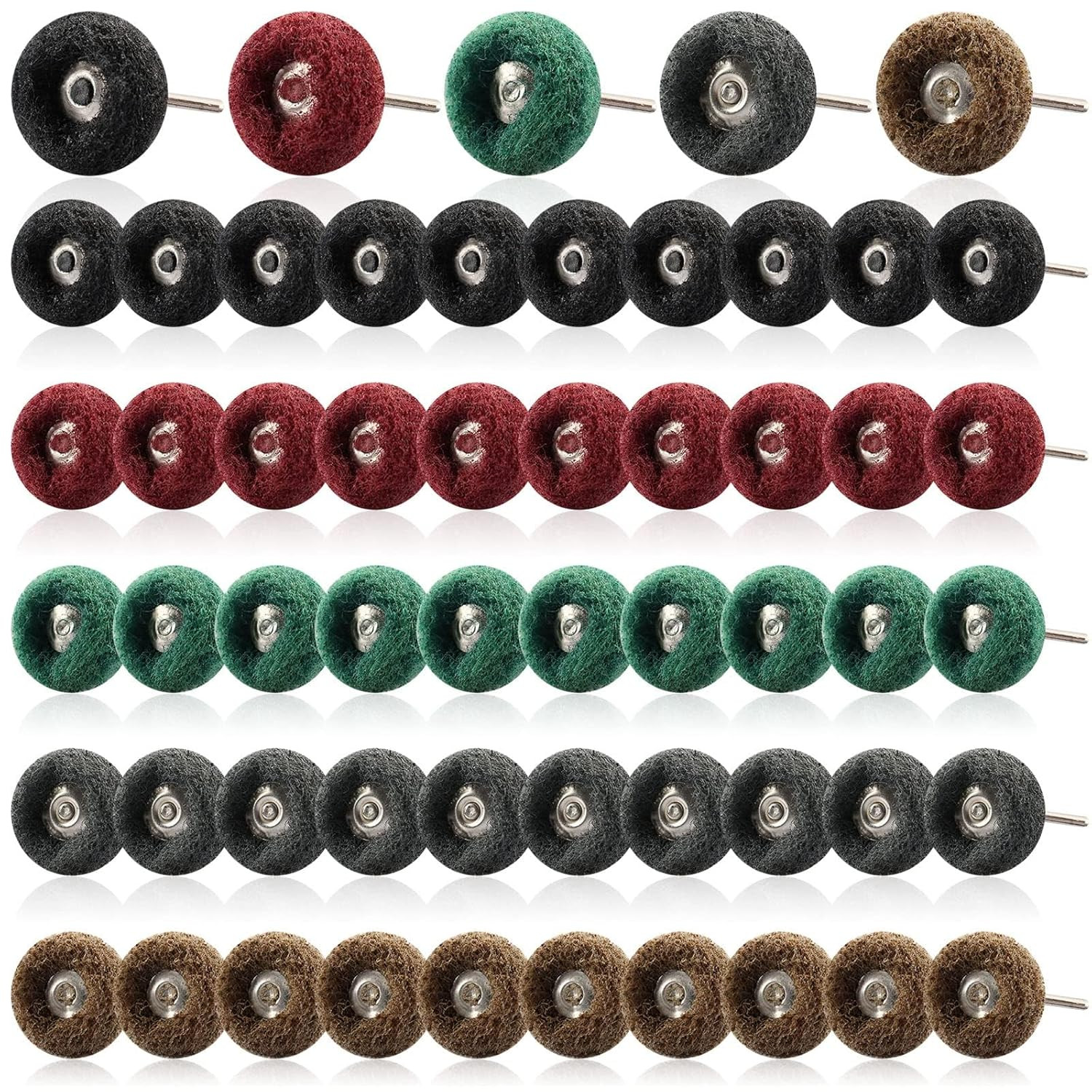 50 Pcs Abrasive Buffing Wheels, 1 Inch Abrasive Buffing Polishing Wheels Burr fo