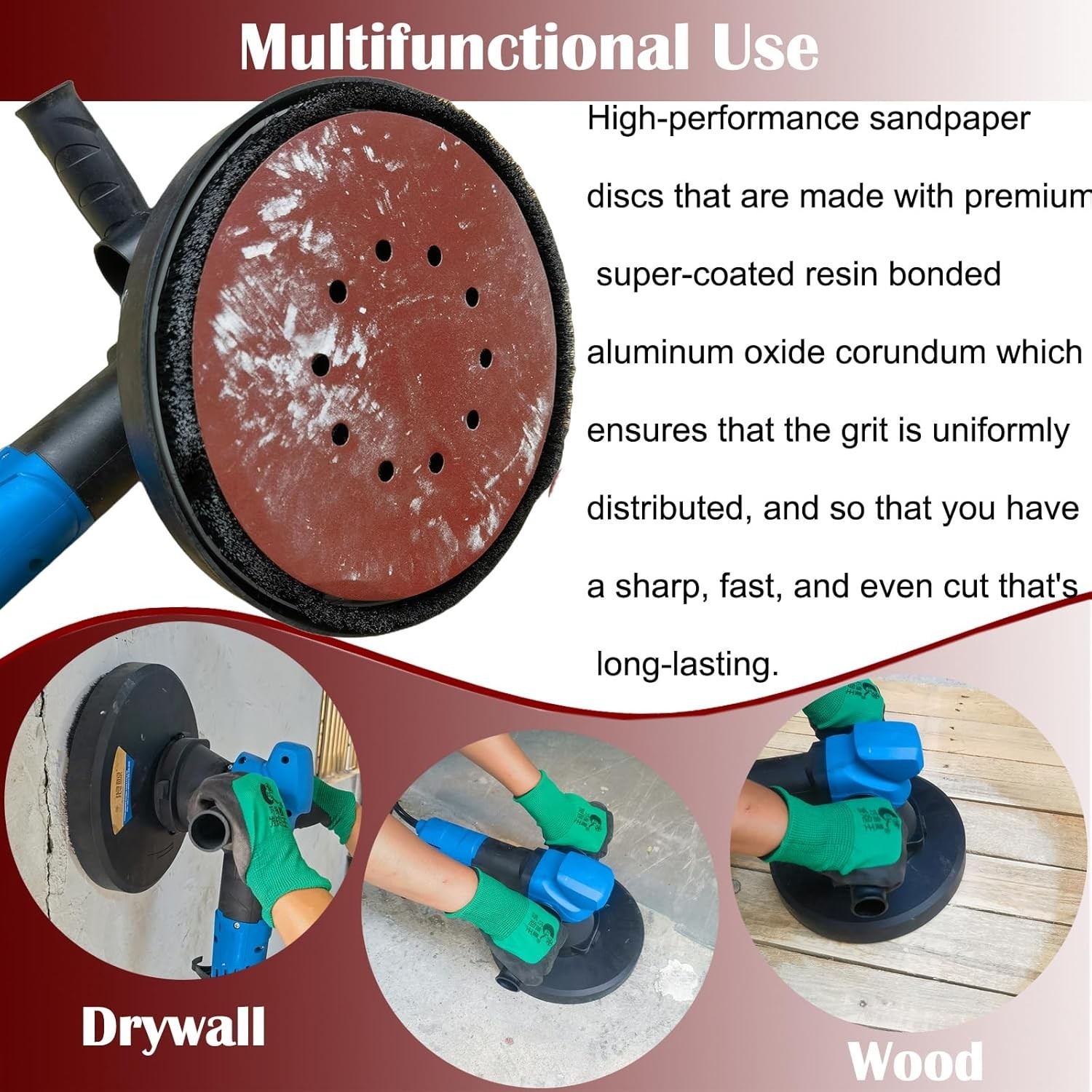 10 Pack 9-Inch 240 Grit Aluminum Oxide Sanding Discs – Hook-and-Loop Convenience