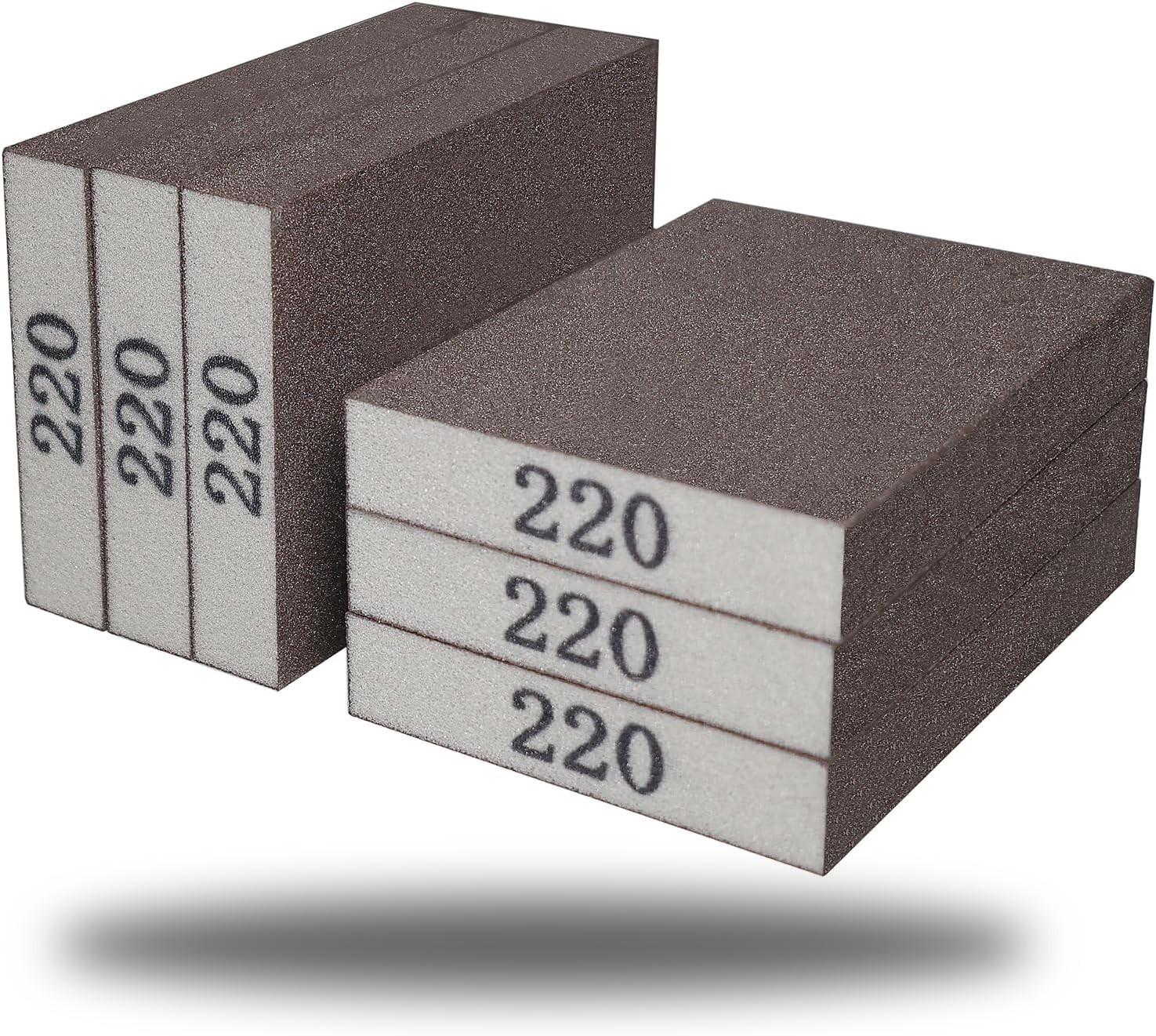 6 Pack 220 Grit Reusable Sanding Sponge – Ideal for Wood and Metal Finishing