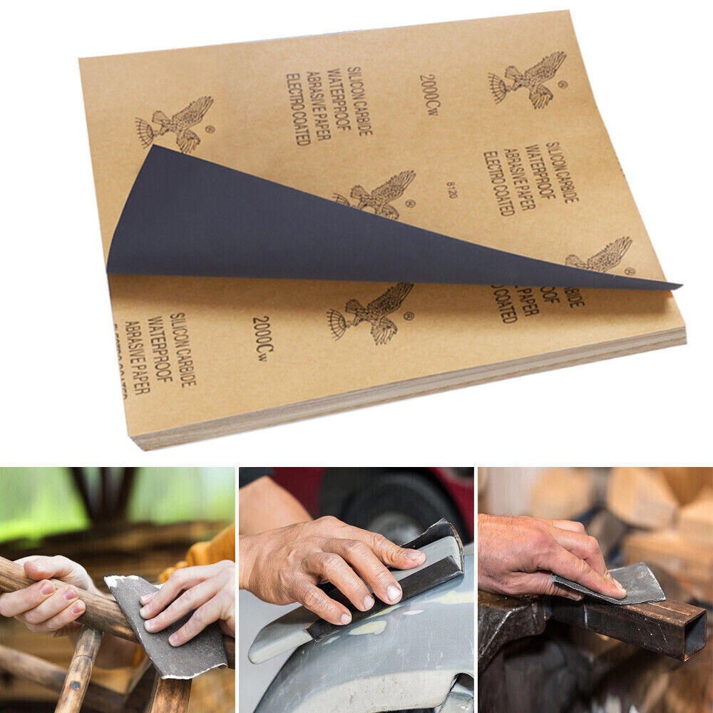 10x Wet and Dry Sandpaper Waterproof Abrasive Sanding Paper Sheets 60-2000 Grit