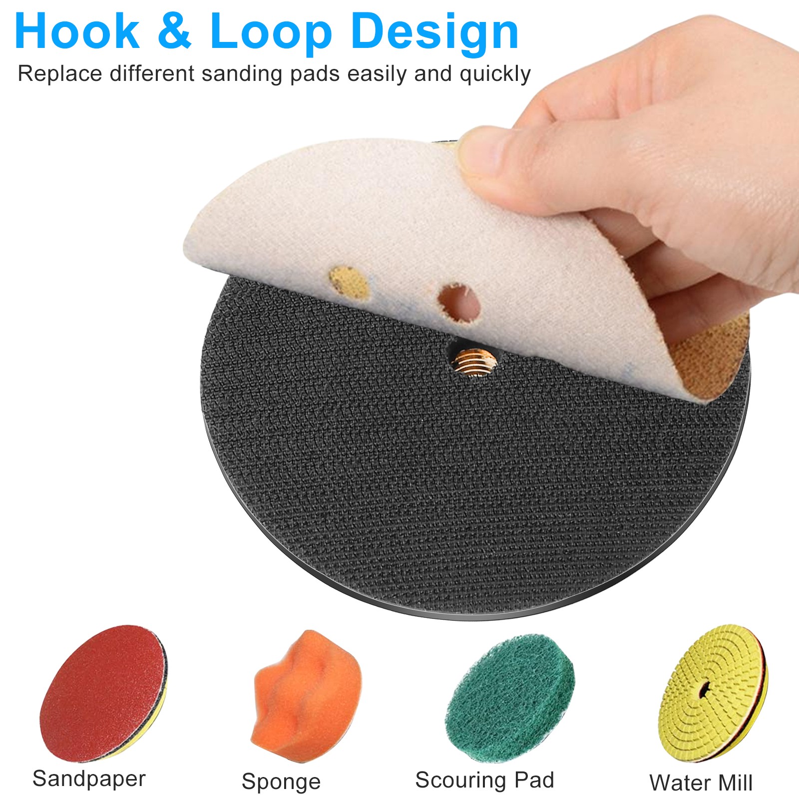 4″ Hook Loop Rubber Sanding Disc Sander Buffer Backing Pad for M14 Angle Grinder